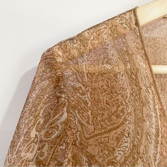 J Jill Womens Oversized Boho Paisley Long Sleeve Top Medium Wide Straight Sleeve - Picture 6 of 6